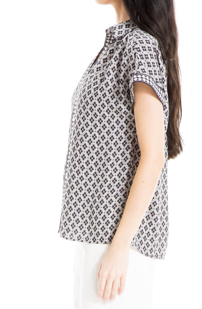 MAX STUDIO Patterned Short Sleeve Button-Up Shirt, Alternate, color,