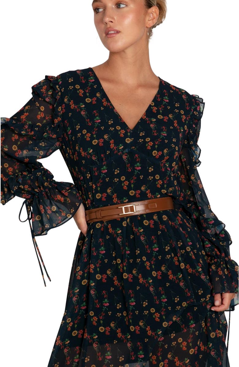 Belle & Bloom Come As You Are Floral Maxi Dress, Alternate, color, Navy