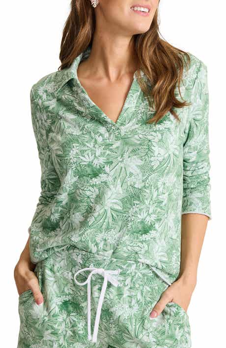 Tommy Bahama Marina Del Mar Forte Botanical Print Cotton Fleece Top