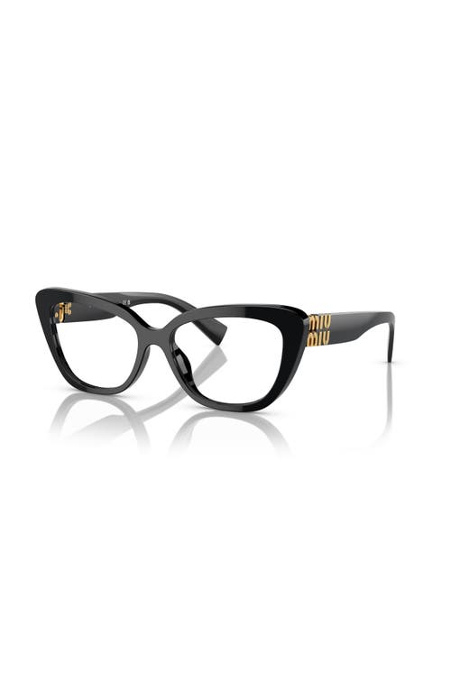 Miu Miu 55mm Cat Eye Optical Glasses In Black