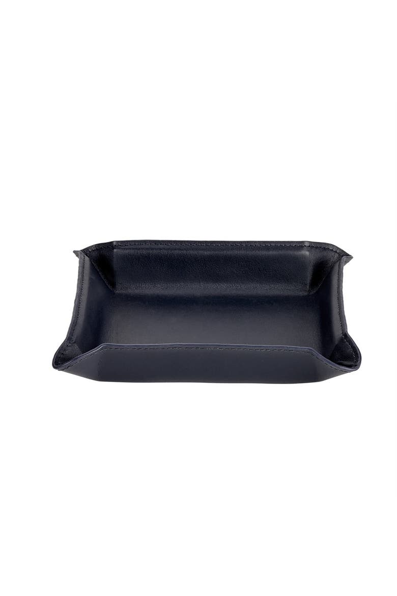 Leather Catchall Tray, Main, color, Navy