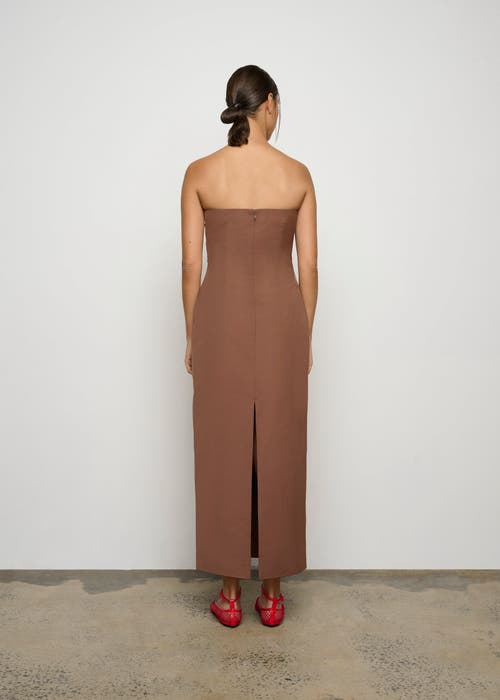 One Of Others Lucetta Strapless Dress In Mocha