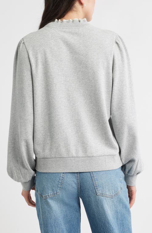 Caslonr Caslon(r) Ruffle Crewneck Sweatshirt In Gray