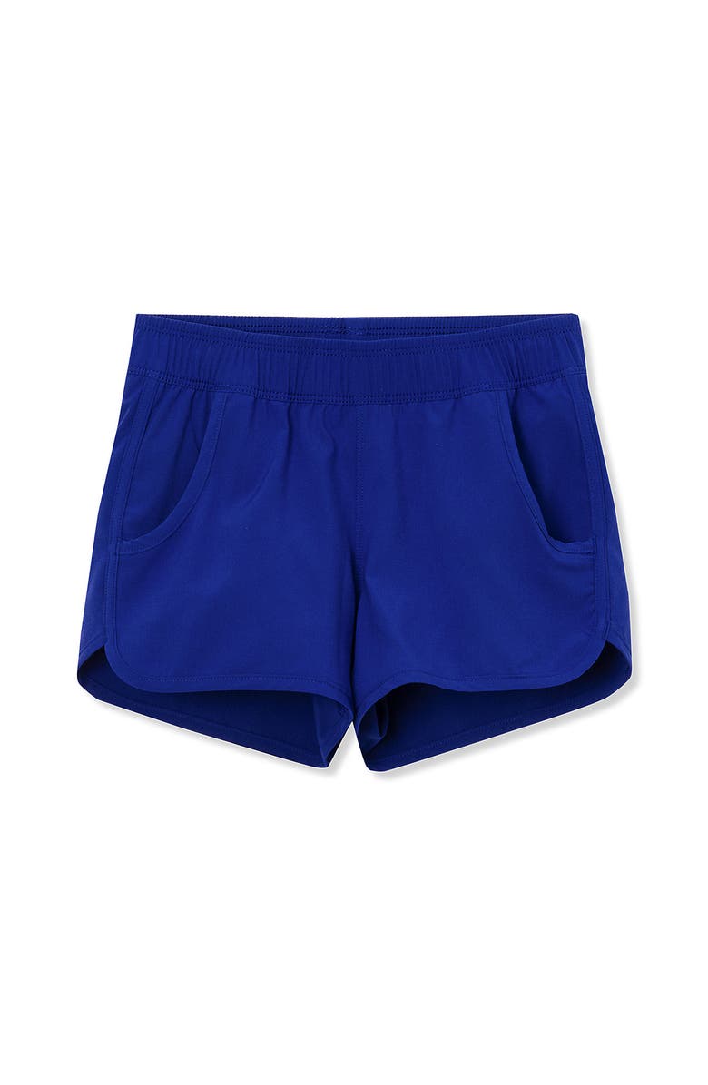 Lands' End Girls Comfort Waist Stretch Swim Shorts, Main, color, Blue