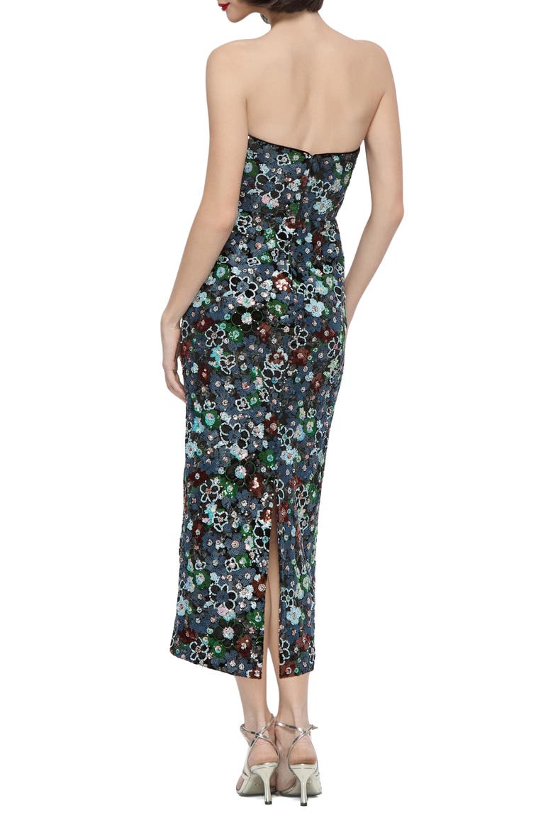 Peri Floral Sequin Cocktail Dress, Alternate, color, BLACK MULTI