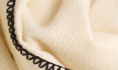 Vince Camuto Whipstitch Basketweave Knit Scarf In Neutral