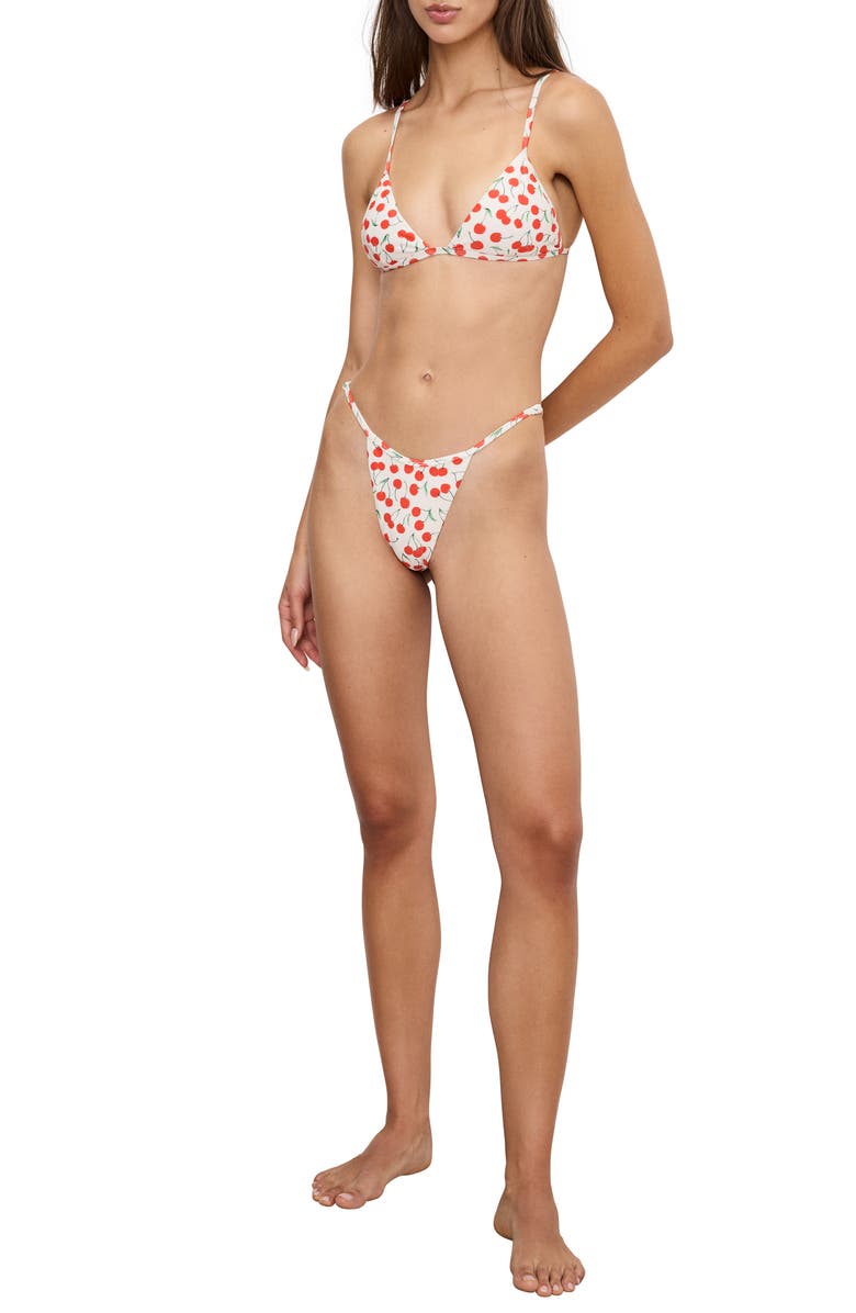 Good American Cherry Always Fits Perfect Fit Bikini Top, Alternate, color, Snow Cherries 04