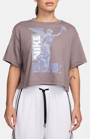 Nike Swoosh Fly Graphic T-shirt In Gray