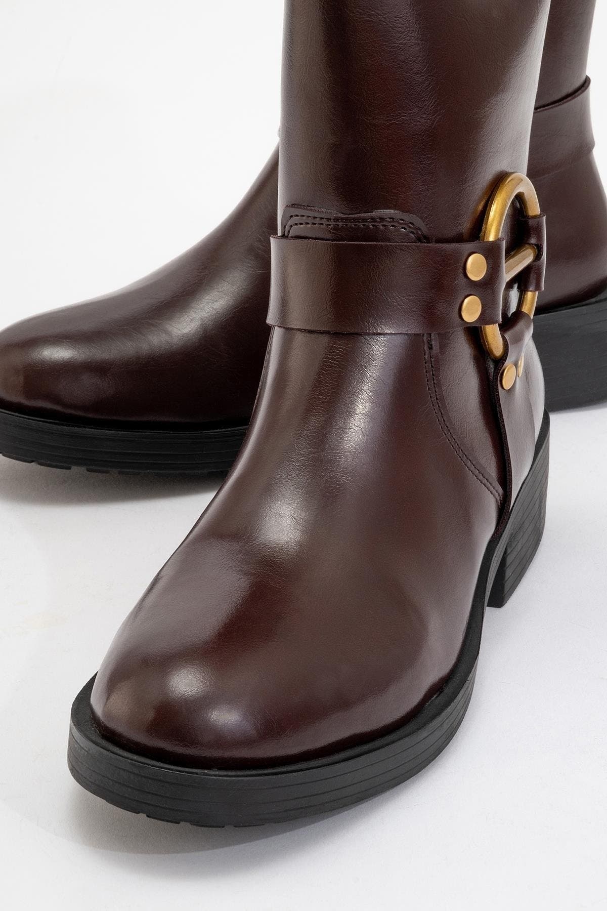 Prologue Shoes Fies Buckled Boot, Alternate, color, Burgundy Faux Leather