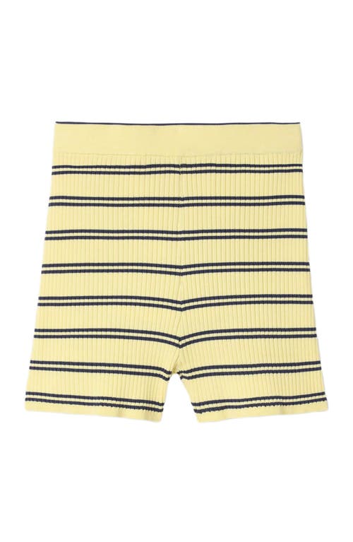 Sandro Striped Knit Shorts In Yellow