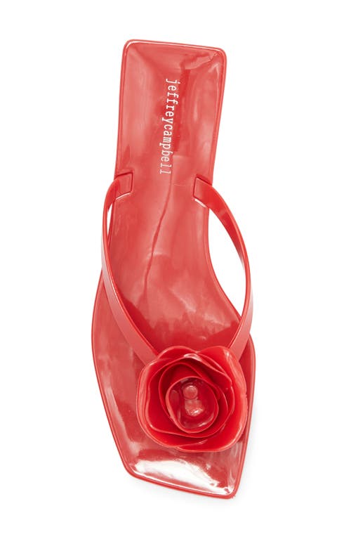 Jeffrey Campbell Sweeten Flip Flop In Red Shiny