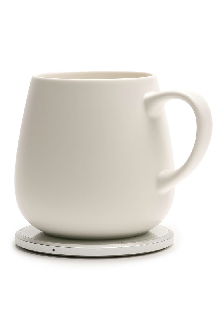 Ui Plus Mug & Warmer Set, Main, color, WHITE
