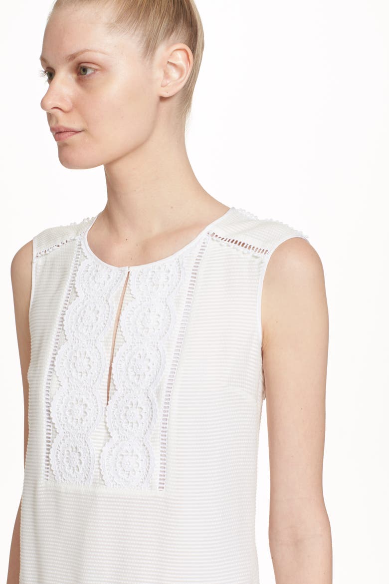 Nanette Sleeveless Drop Waist Dress, Alternate, color, WHITE