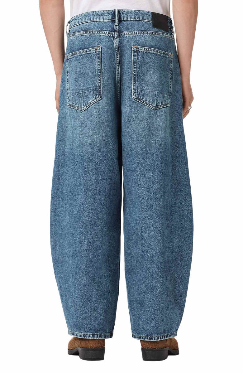 AllSaints Slouchy Barrel Leg Jeans, Alternate, color, Destroy Mid Indigo