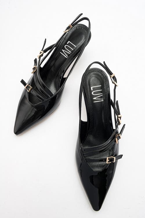Prologue Shoes Magra Pointed-toe Slingback Stiletto In Black
