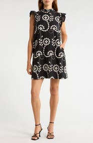 SUGARLIPS Rindy Eyelet Shift Minidress