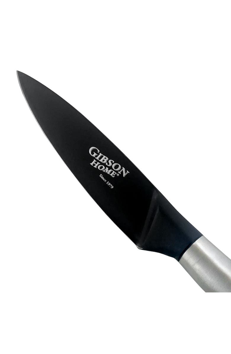 Gibson Home Opus 3.5 Inch. Stainless Steel Paring Knife with Black Blade, Alternate, color, Silver