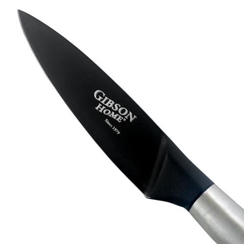 Gibson Home Opus 3.5 Inch. Stainless Steel Paring Knife With Black Blade In Silver