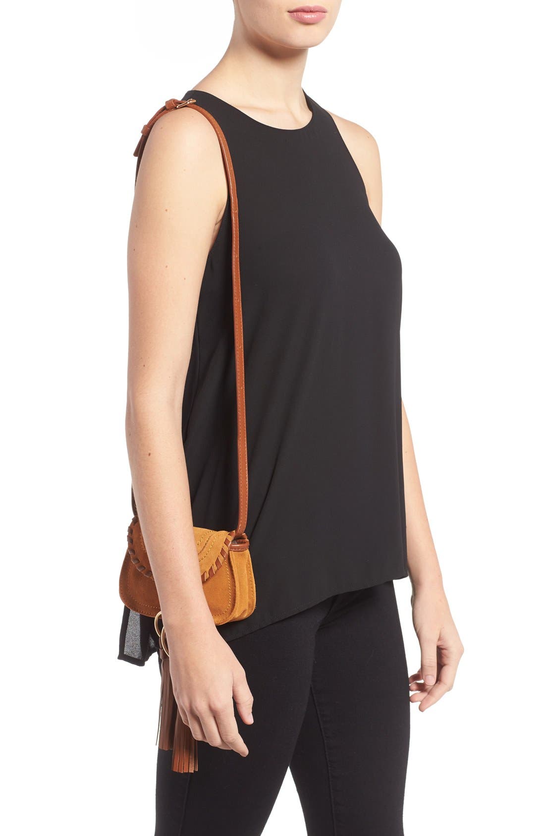 Nano Polly Leather Crossbody Bag, Alternate, color, HAZEL/ YELLOW
