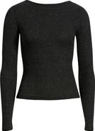 Madewell Sparkle Scoop Back Long Sleeve Top