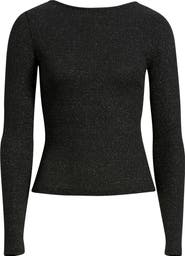 Madewell Sparkle Scoop Back Long Sleeve Top