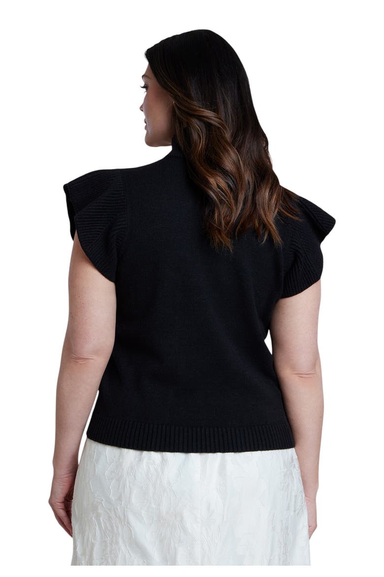 Ruffle Sleeve Sweater, Alternate, color, BLACK ONYX
