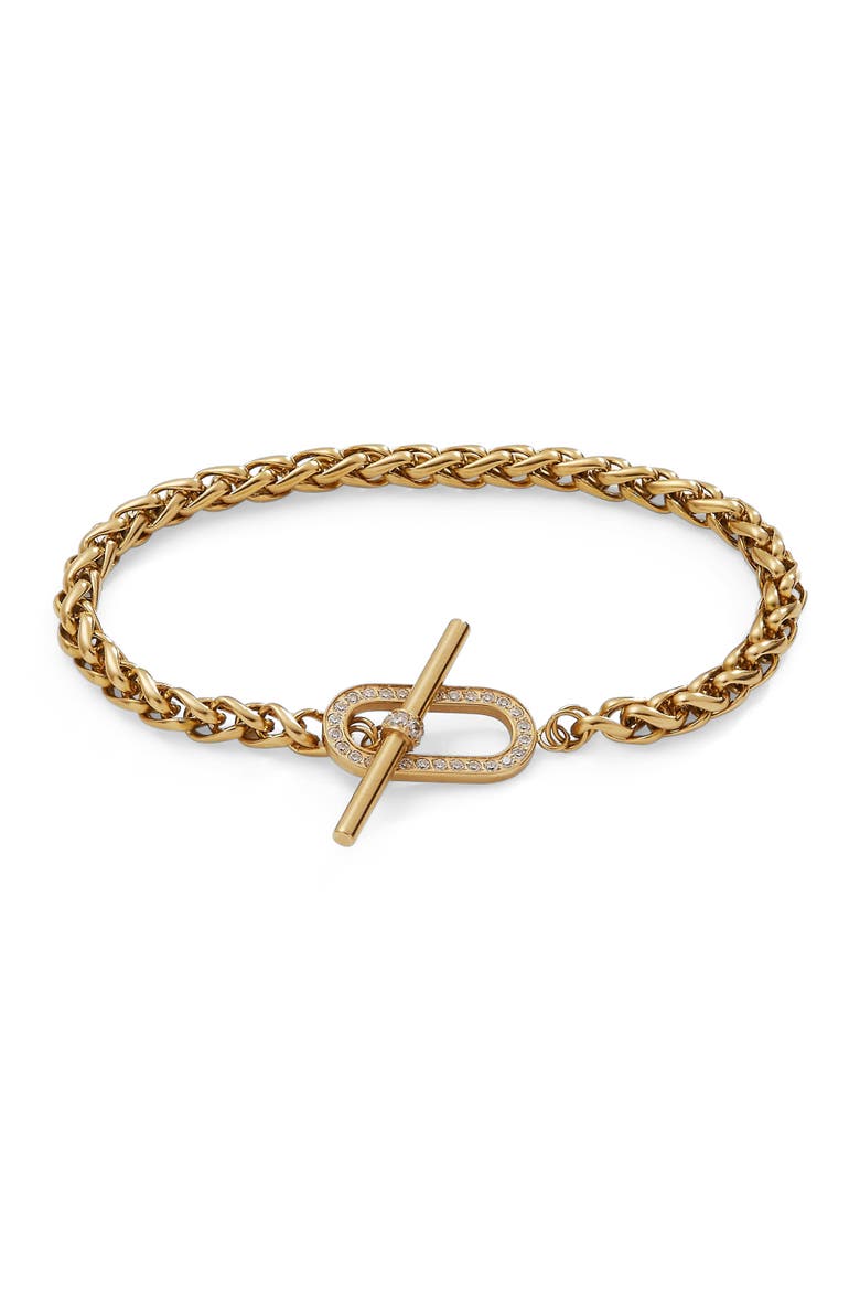 Pave Toggle Chain Bracelet, Main, color, Gold