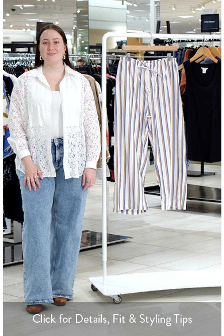Yoshi Stripe Cotton Blend Drawstring Pants video