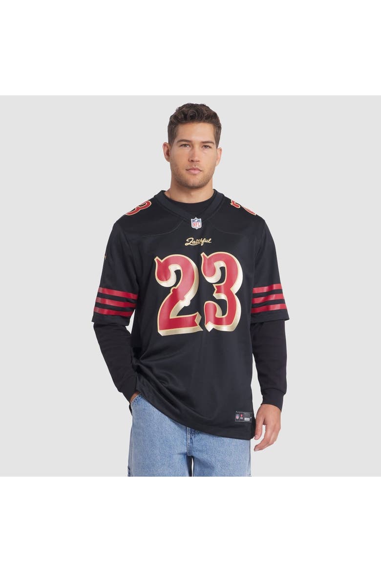 Men's Nike Christian McCaffrey Black San Francisco 49ers 2025 Rivalries Collection Game Jersey, Alternate, color, Black
