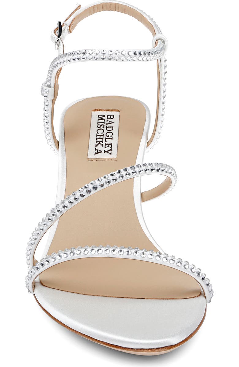 Badgley Mischka Collection Julianna Ankle Strap Sandal, Alternate, color, White Satin