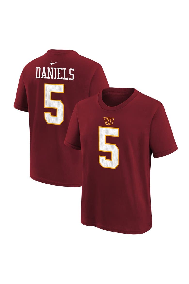 Youth Nike Jayden Daniels Burgundy Washington Commanders Name & Number T-Shirt, Main, color, Burgundy