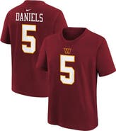 Nike Youth Nike Jayden Daniels Burgundy Washington Commanders Name & Number T-Shirt