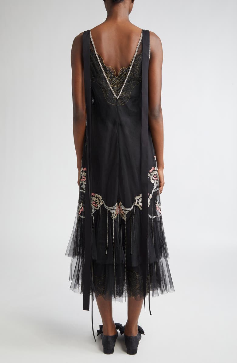 Erdem Sheer Embroidered Cocktail Sheath Dress, Alternate, color, 