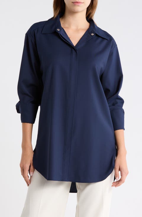 Bertoa Virgin Wool Button-Up Shirt