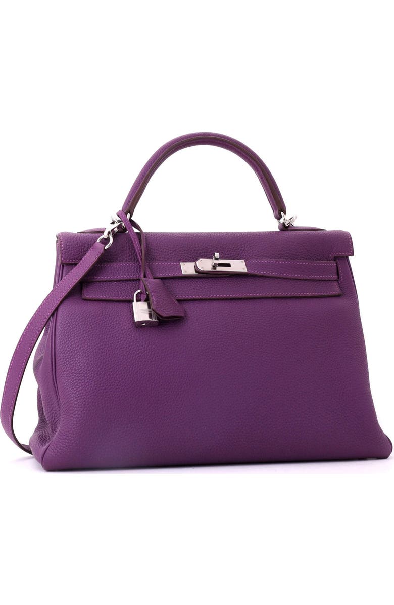 Pre-Owned Hermes Kelly Handbag Purple Togo with Palladium Hardware 32, Alternate, color, Anemone