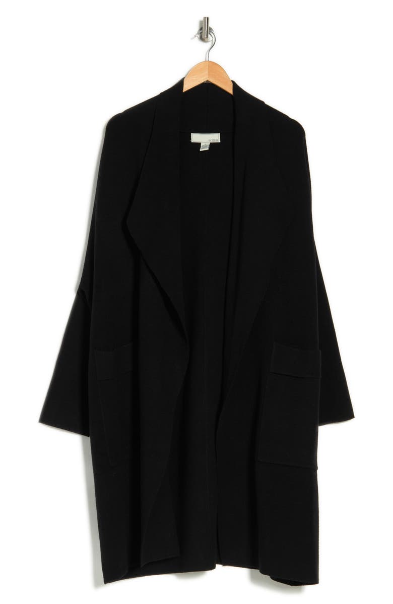 BY DESIGN Andrea Open Front Pocket Cardigan, Alternate, color, Black