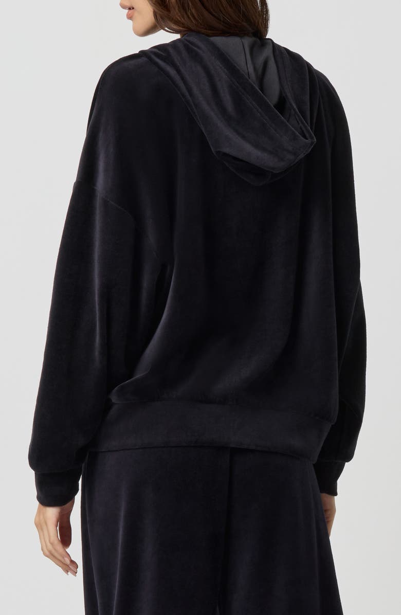 Florence by Mills Velour Bow Hoodie, Alternate, color, Black