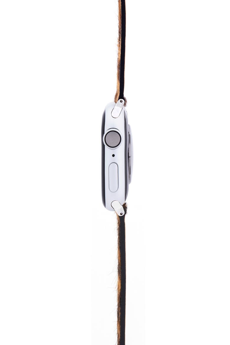 Genuine Calf Hair Apple Watch® Watchband, Alternate, color, LEOPARD