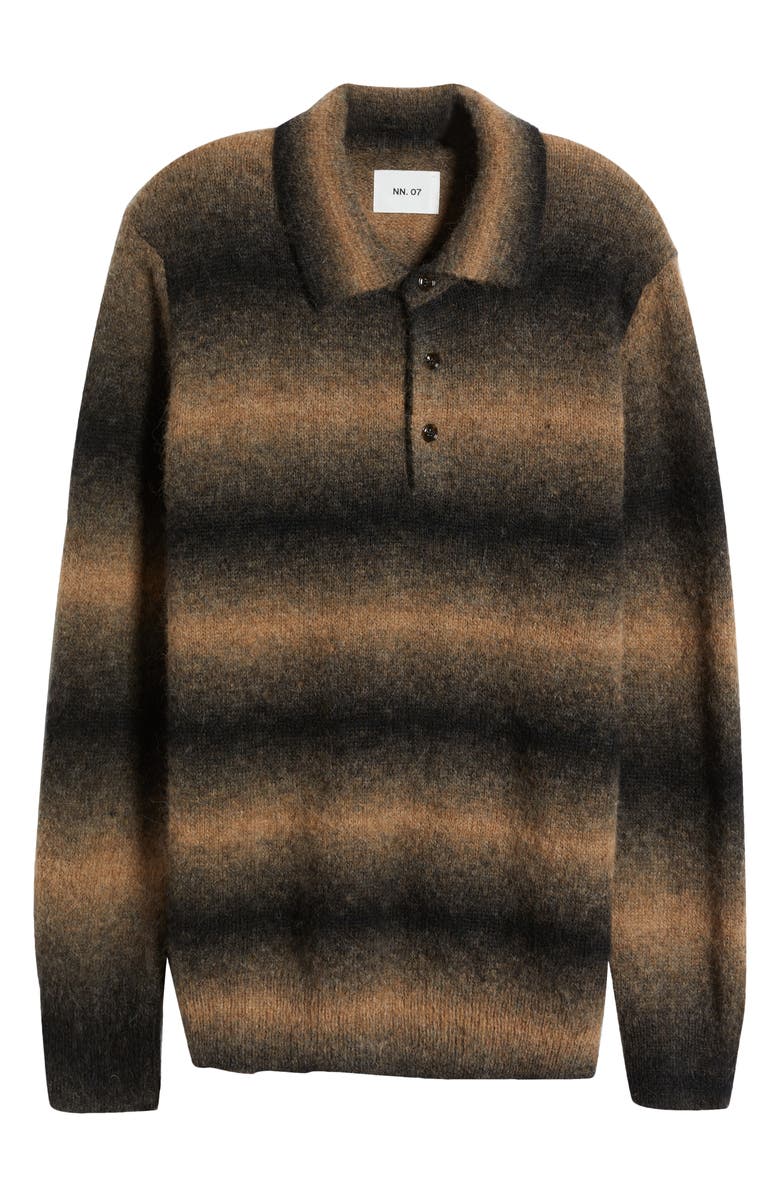 NN07 Alfie 6656 Ombré Stripe Long Sleeve Alpaca Blend Polo Sweater, Alternate, color,