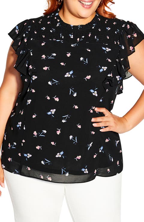 Elena Floral Smocked Blouse (Plus Size)