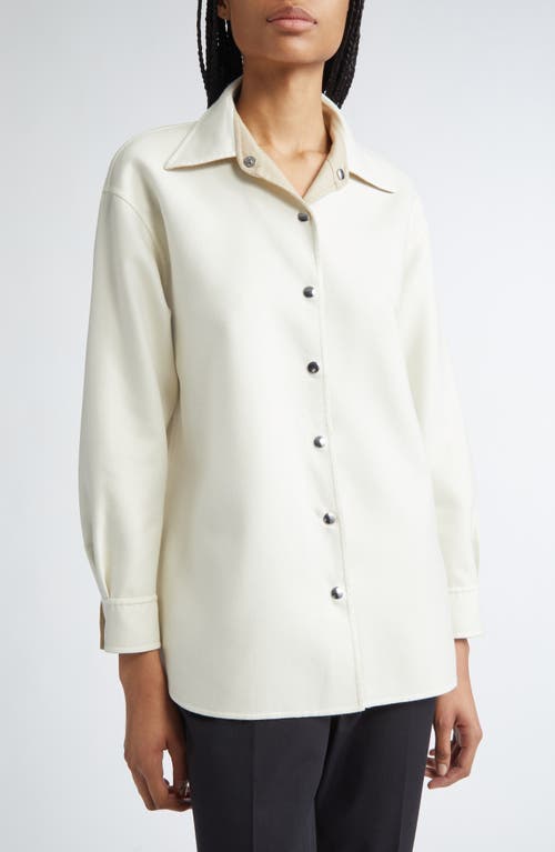 Lafayette 148 New York Double Face Wool & Silk Reversible Button-up Shirt