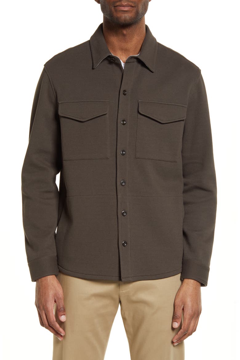 Cotton Blend Shirt Jacket, Alternate, color, FROG/H GREY