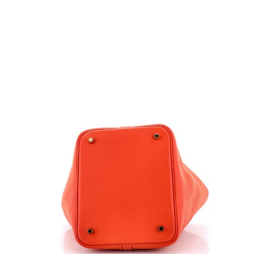 Pre-owned Hermes Hermes Picotin Lock Bag Clemence Mm In Orange