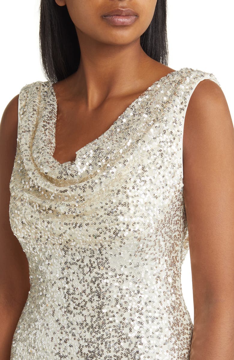 Vince Camuto Cowl Neck Sequin Gown, Alternate, color, 