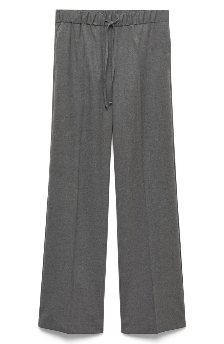 MANGO Pull-On Relaxed Straight Leg Pants, Alternate, color, Grey