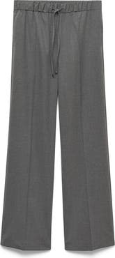 MANGO Pull-On Relaxed Straight Leg Pants
