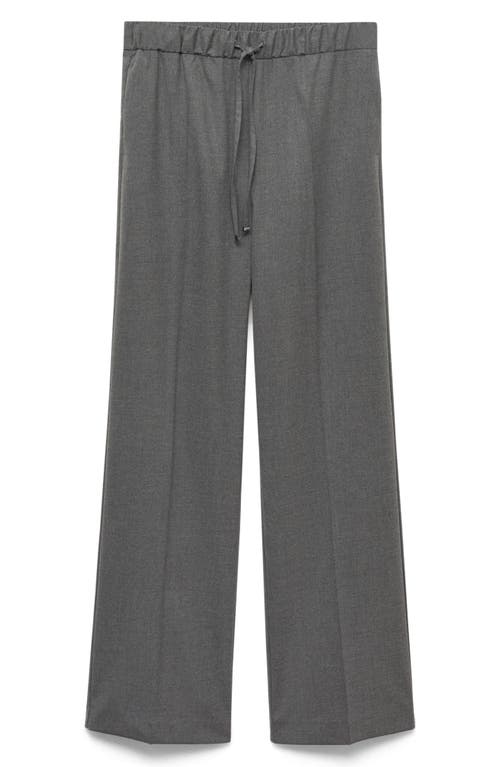 Shop Mango Pull-on Relaxed Straight Leg Pants In Grey