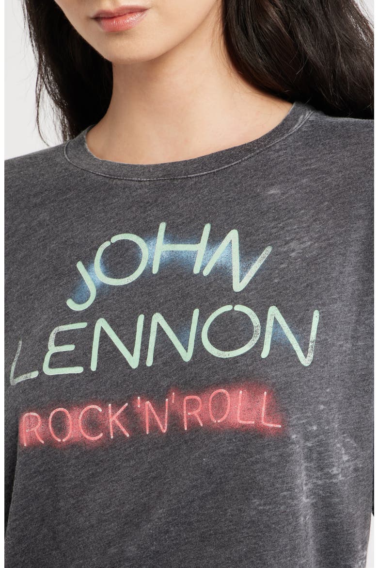 John Lennon Rock 'N' Roll Graphic T-shirt, Alternate, color, BLACK