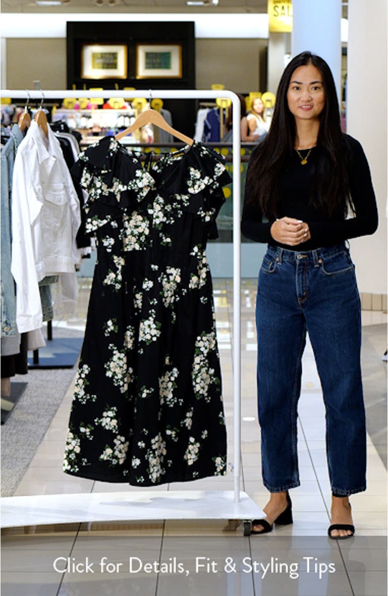 Emery Floral Santana Tie Back Cotton Midi Dress, sales video thumbnail