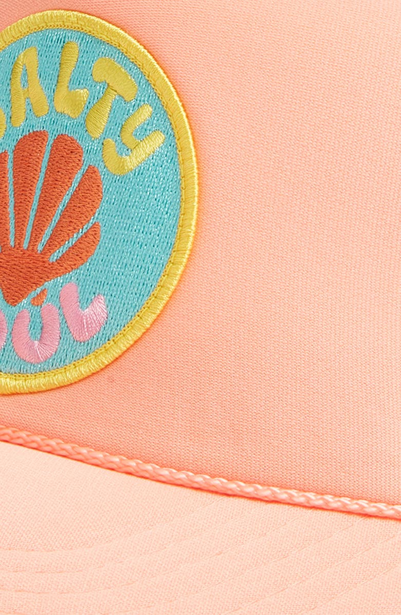 Friday Feelin’ Salty Soul Trucker Hat, Alternate, color, Coral